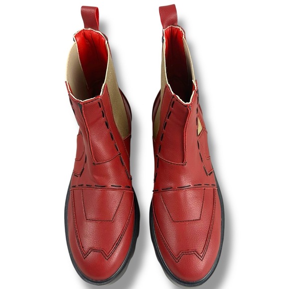 Her Universe Marvel Iron Man Boots WMNS 6 Red Metallic Gold Cosplay Bounding NEW - Picture 4 of 11
